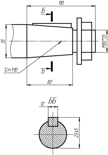 Ч-125 выходной вал конический снаружной резьбой.jpg